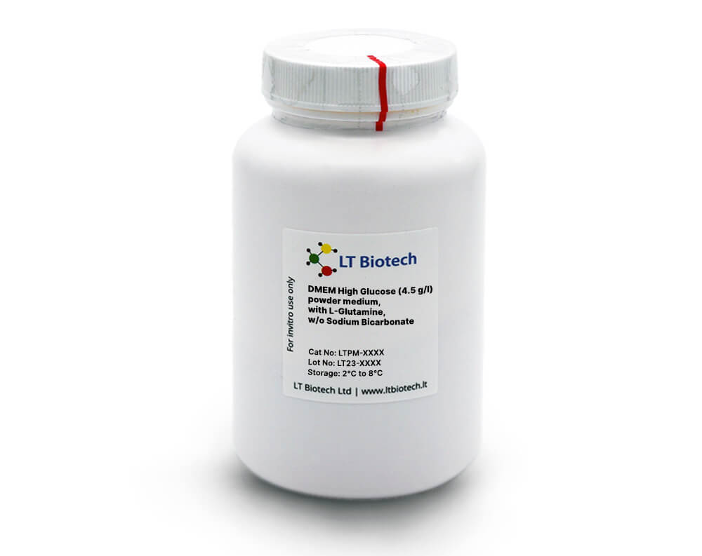 DMEM High Glucose (4.5 g/l) powder medium, with L-Glutamine, w/o Sodium Bicarbonate